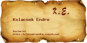 Kolacsek Endre névjegykártya