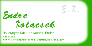 endre kolacsek business card